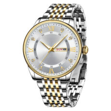 ساعت مچی عقربه‌ای مردانه کوارتز مدل تک موتوره بند استیل کد 1