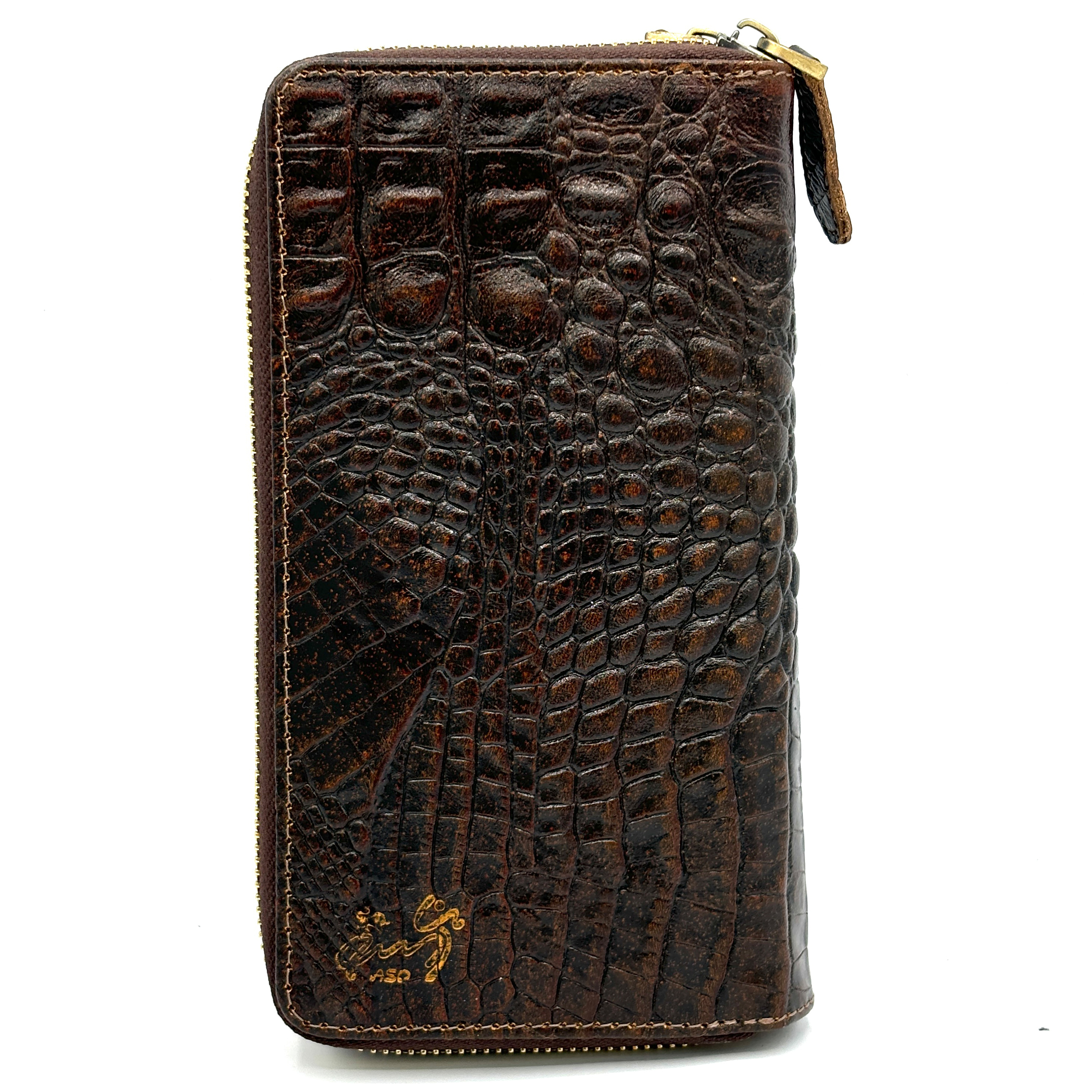 کیف پول چرم آسو مدل کروکو دوزیپ