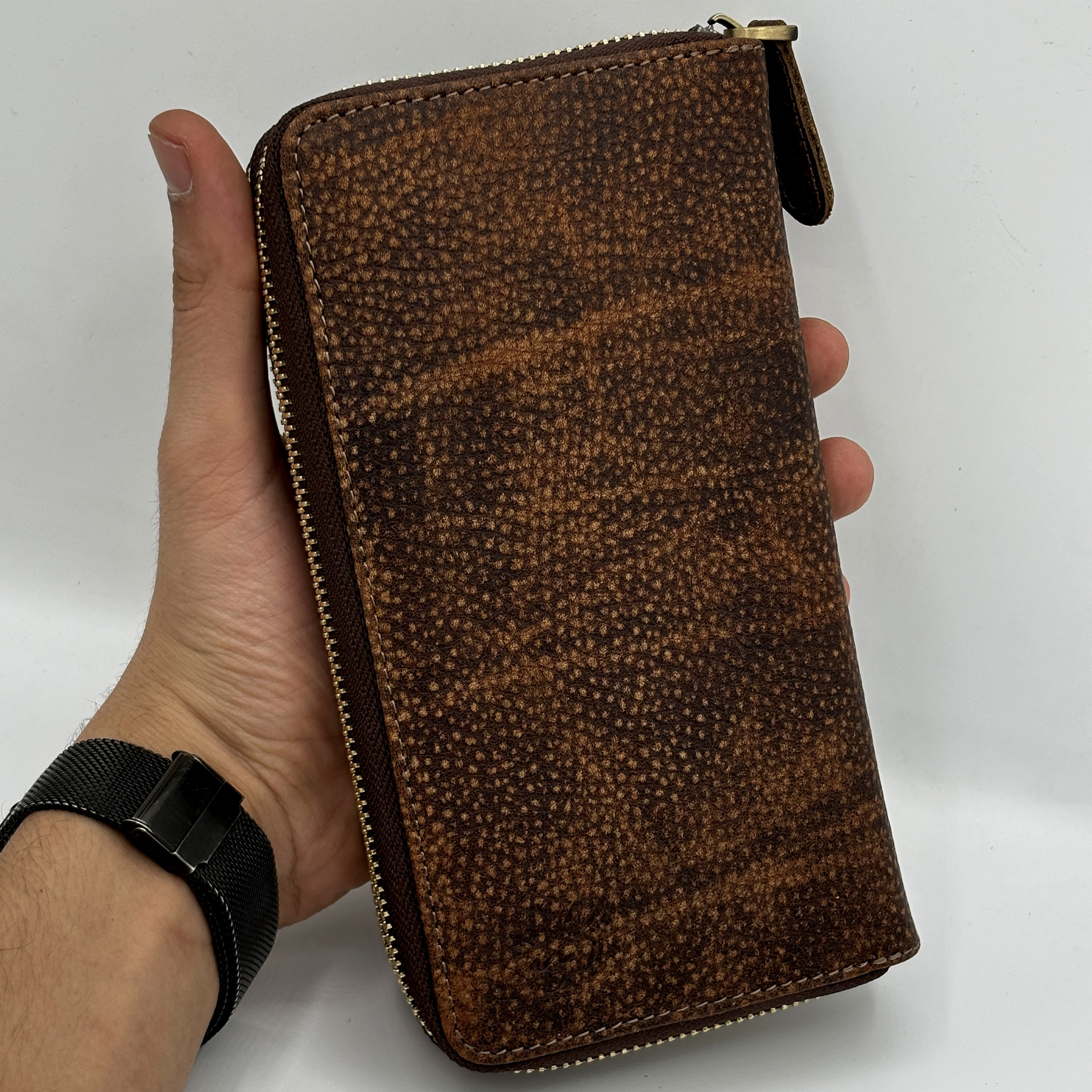 کیف پول چرم آسو مدل دو زیپ