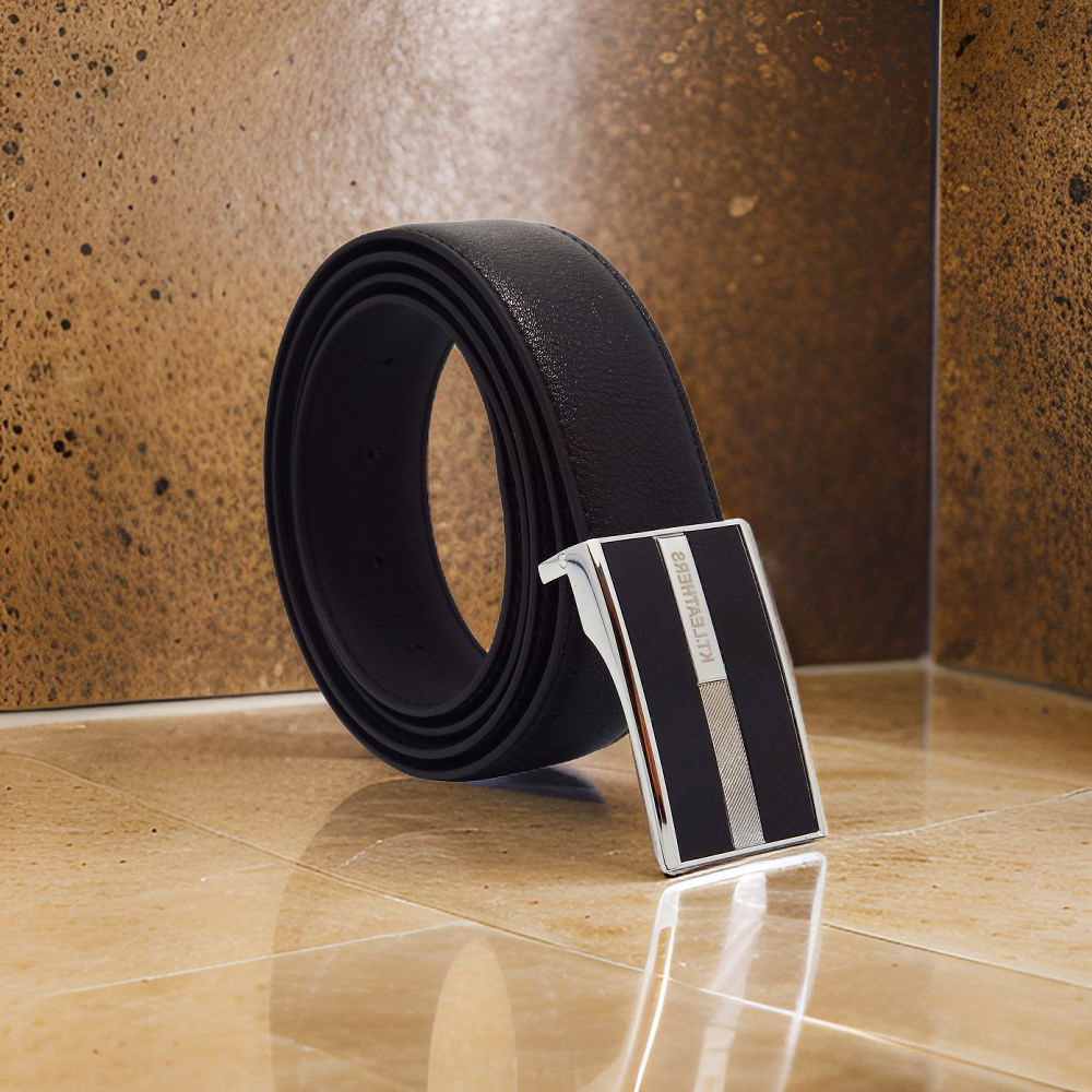 کمربند مردانه چرم کی تی مدل پلاکی کد 750IN700