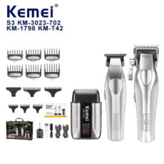 ماشین اصلاح موی سر و صورت شارژی کیمی مدل S3 km-3023-702  km-1798 km-T402 مجموعه 3 عددی