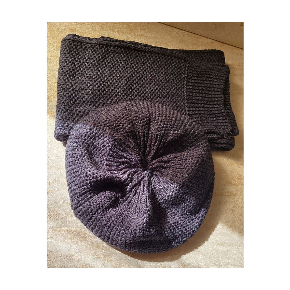 ست کلاه و شال گردن بافتنی مدل فرانسوی