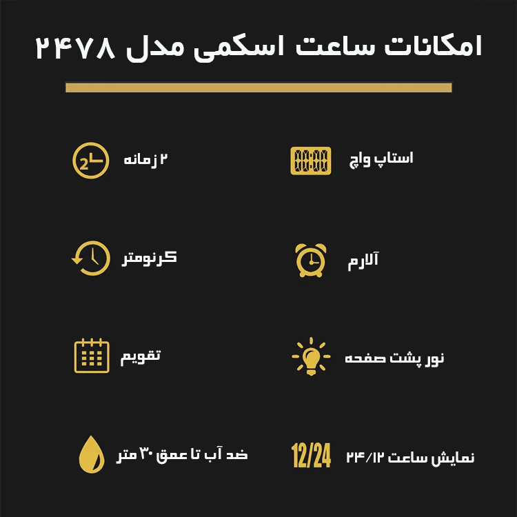 ساعت مچی دیجیتال مردانه اسکمی مدل 2478 SI