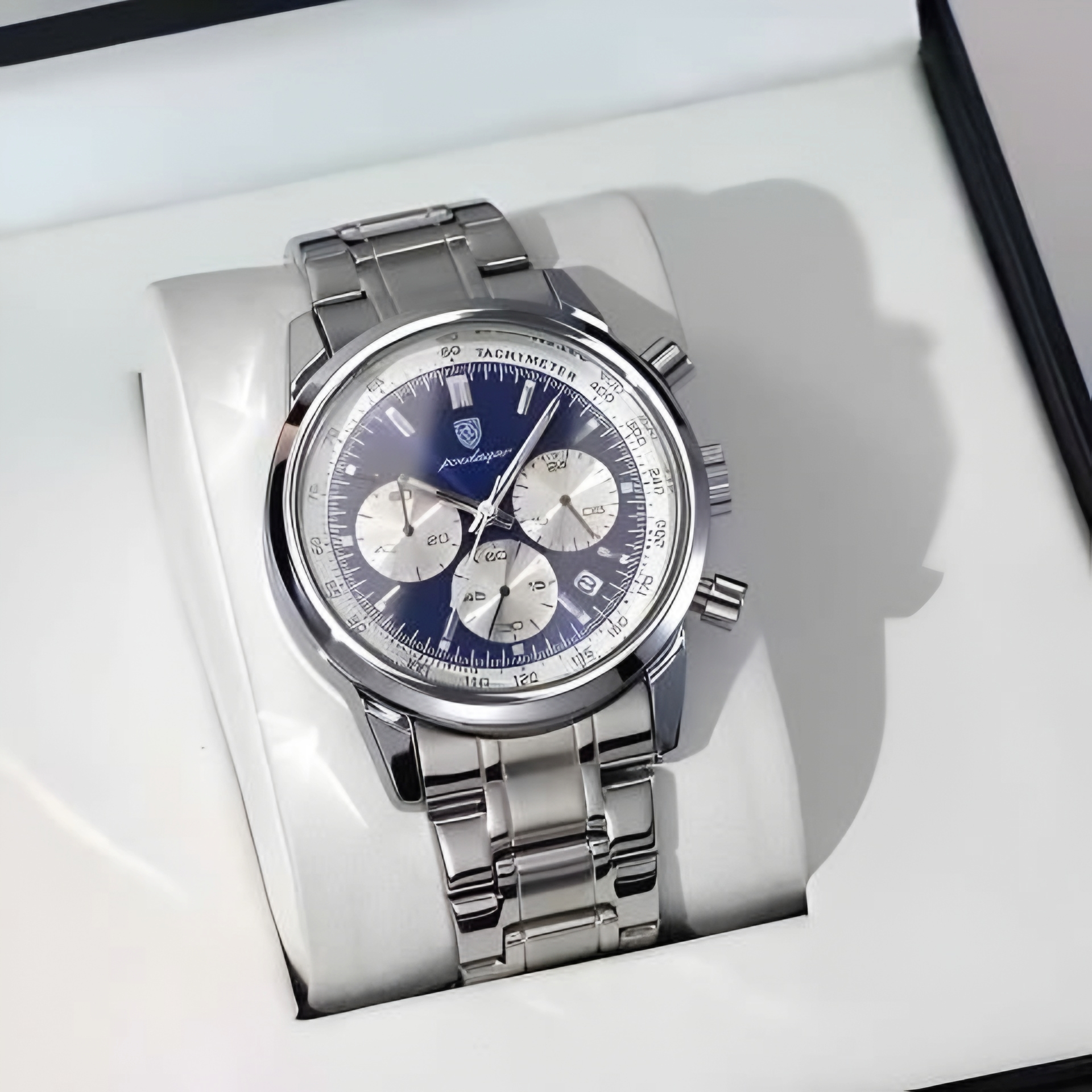 ساعت مچی عقربه‌ای کوارتز مردانه پوداگار مدل اسپرت سه موتور فعال کرنوگراف کد a.b