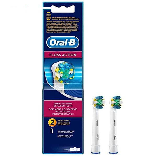 سری یدک مسواک برقی اورال-بی مدل Brush Hesds Floss Action بسته 2 عددی