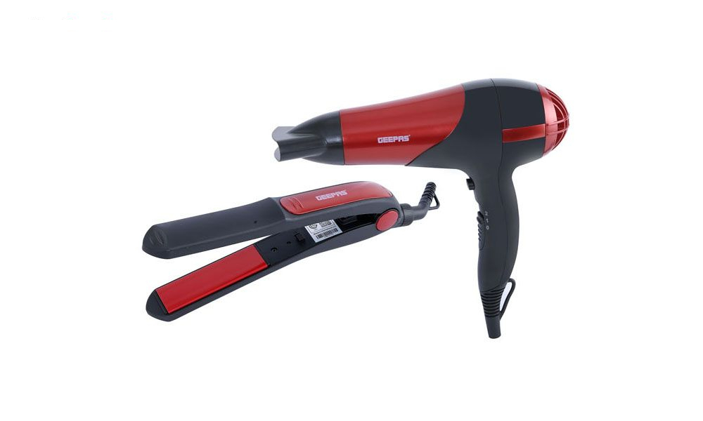 مجموعه سشوار و اتو مو جی پاس مدل GHF86036