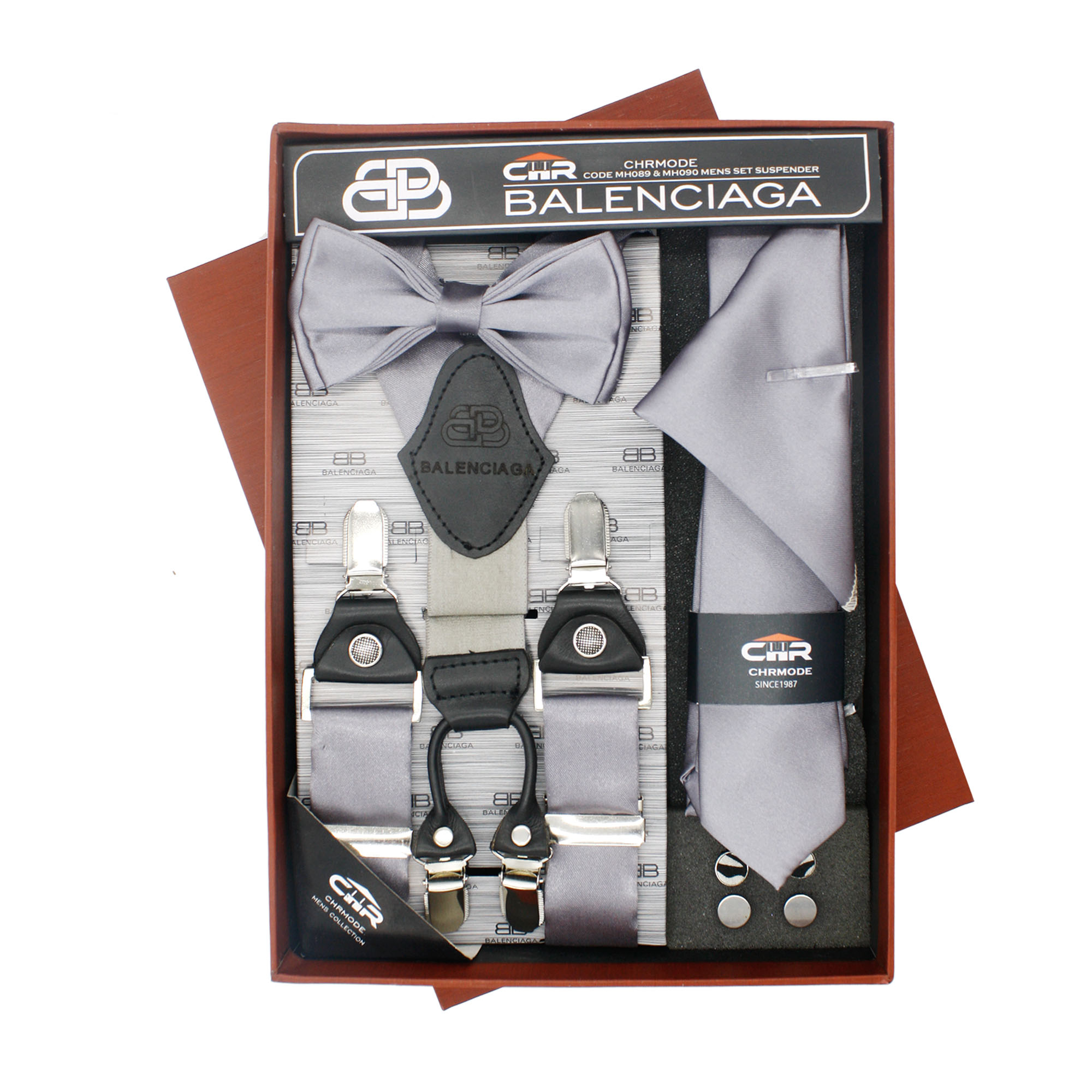 ست ساسبند و کراوات و پاپیون مردانه سی اچ آر کد MH090GY