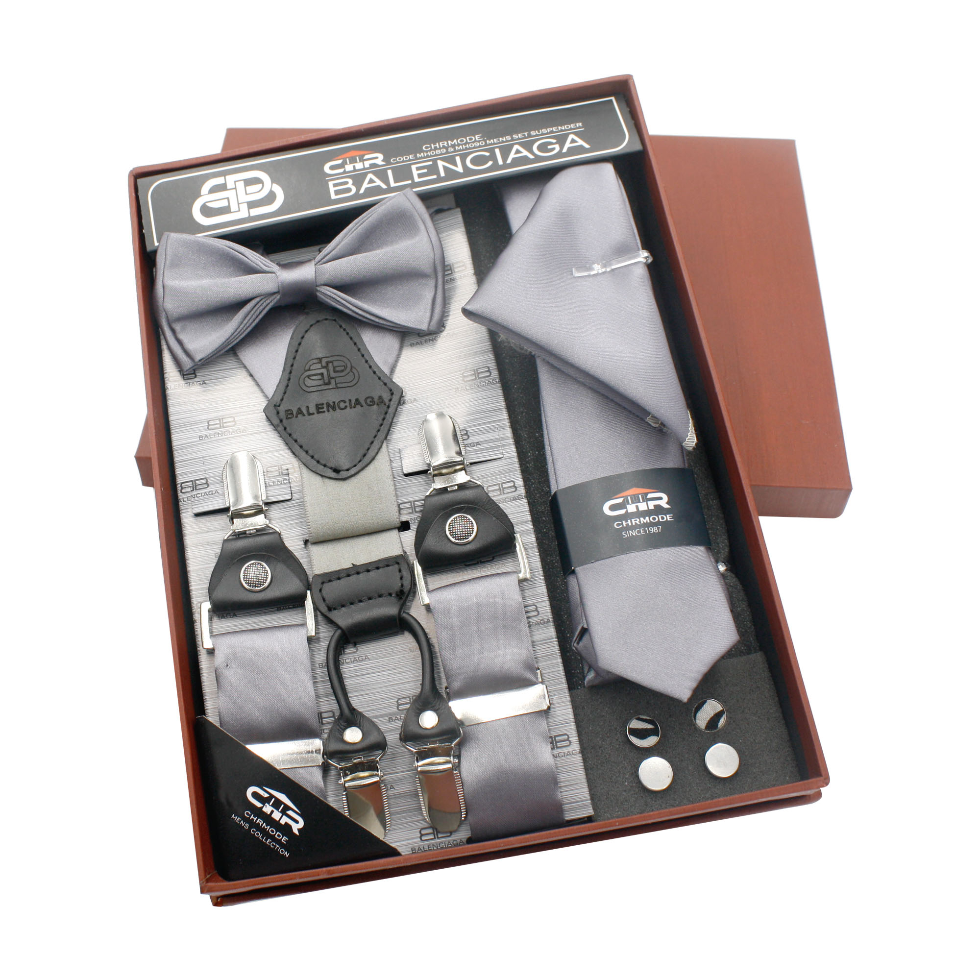 ست ساسبند و کراوات و پاپیون مردانه سی اچ آر کد MH090GY