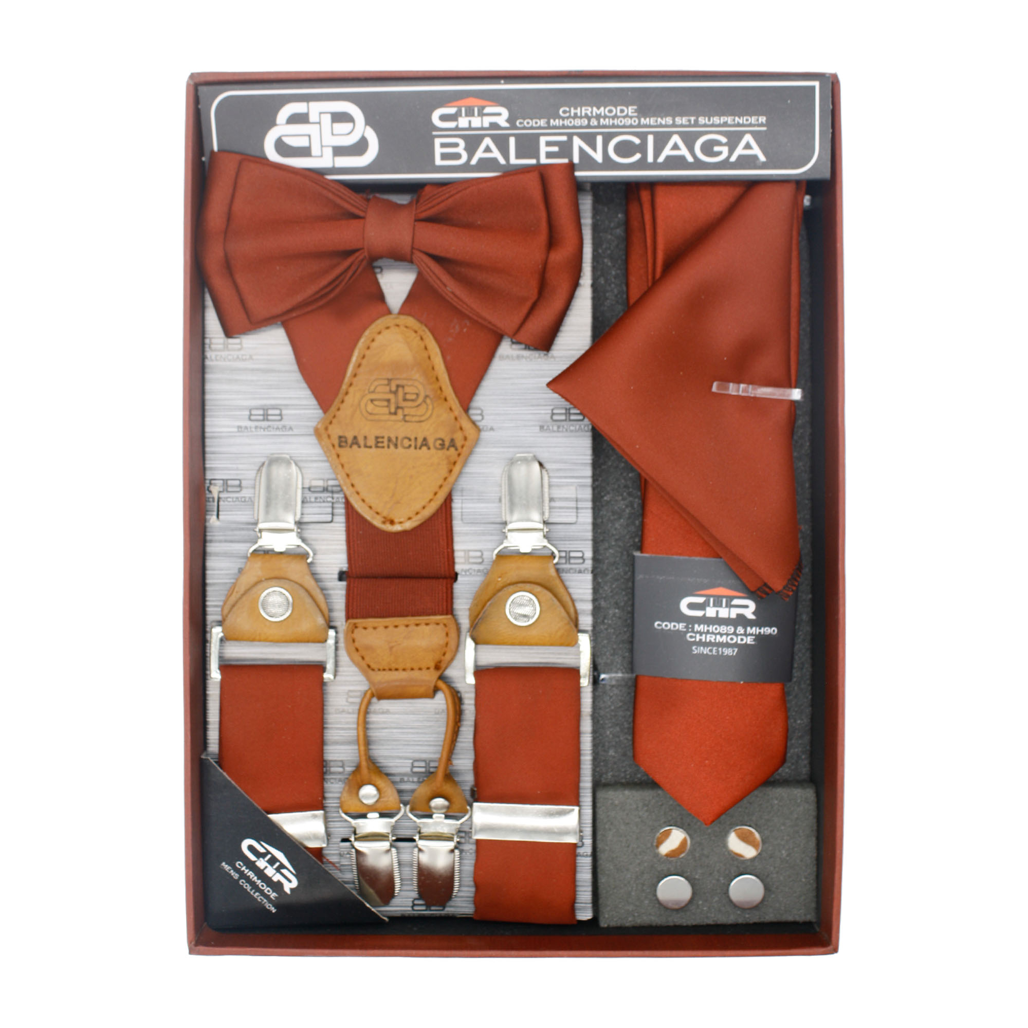 ست ساسبند و کراوات و پاپیون مردانه سی اچ آر کد MH090GY