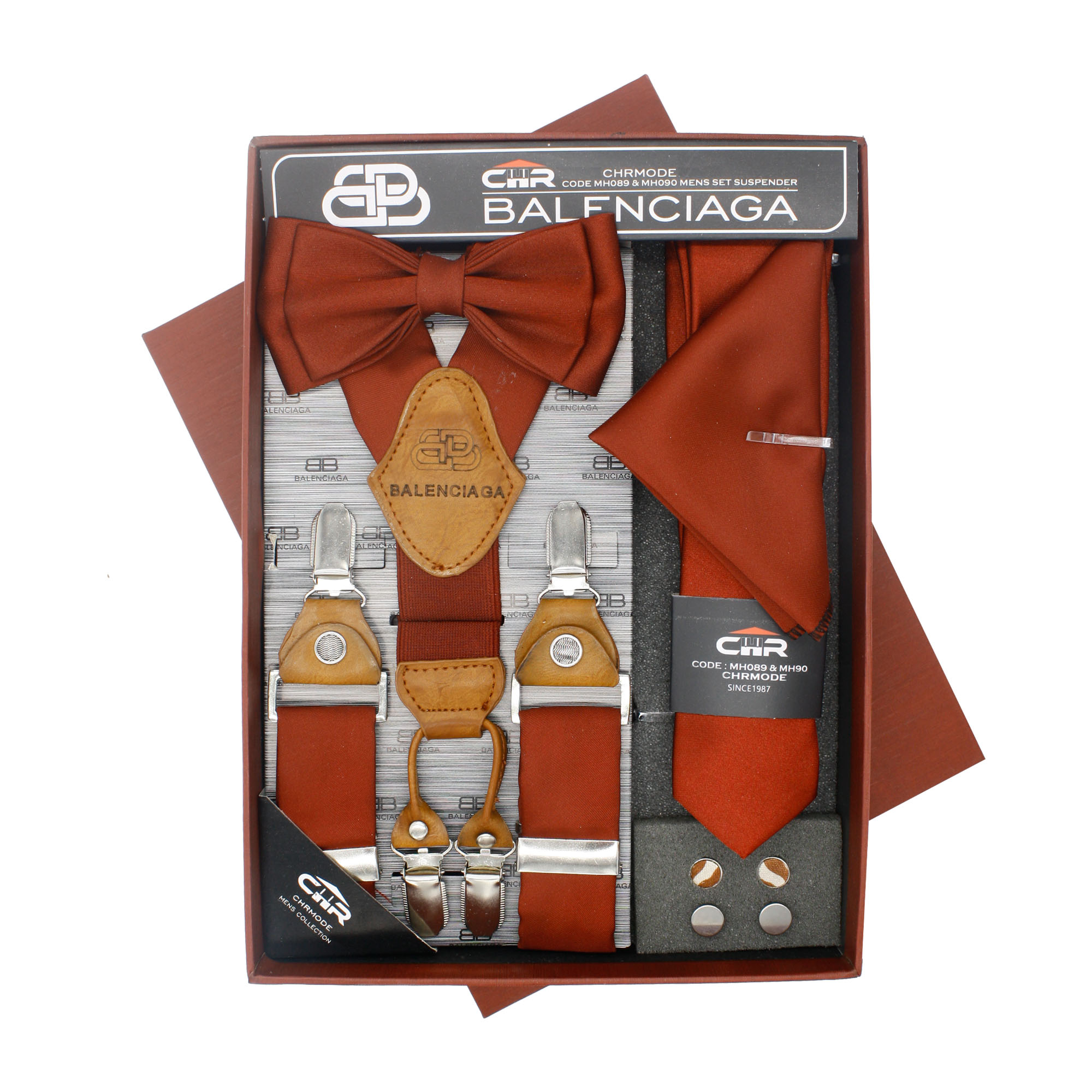 ست ساسبند و کراوات و پاپیون مردانه سی اچ آر کد MH090GY