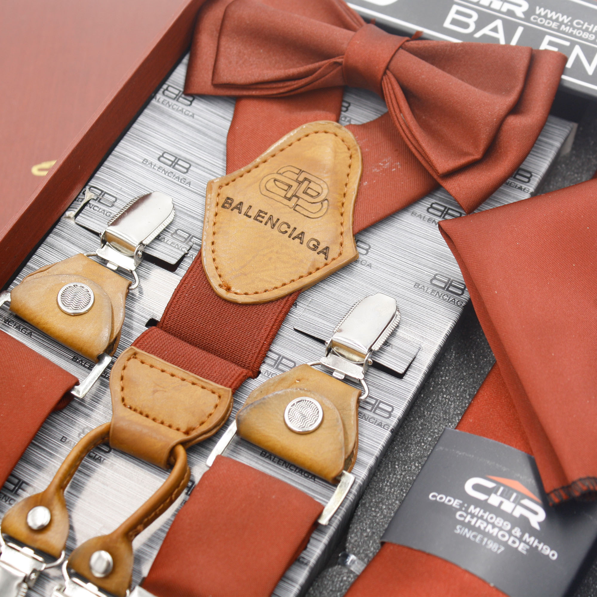 ست ساسبند و کراوات و پاپیون مردانه سی اچ آر کد MH090GY