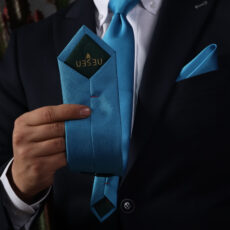 ست کراوات و دستمال جیب مردانه نسن طرح آکسفورد مدل S47