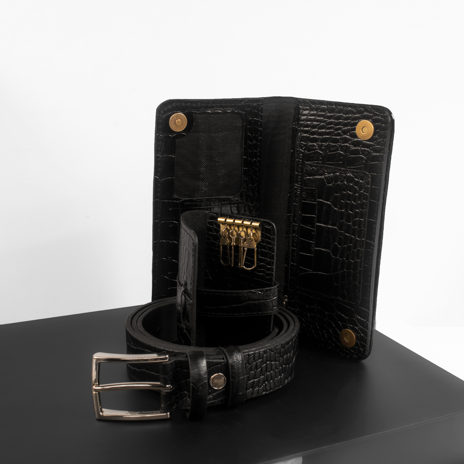 ست هدیه مردانه چرم عطارد مدل چرم طبیعی کد A52