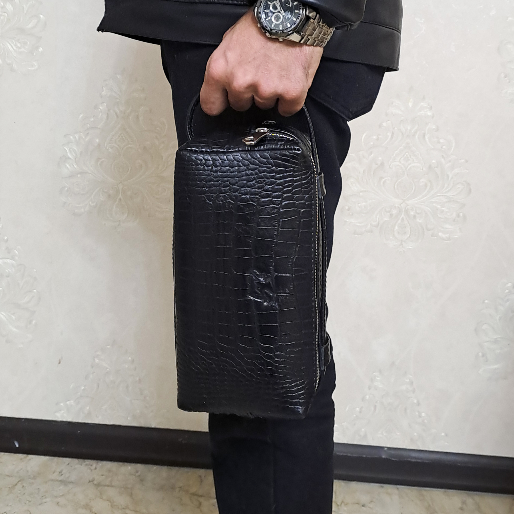 کیف دستی چرم آسو مدل کروکو کد 02