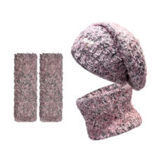 ست کلاه و شال گردن و ساق دست سام مدل خزدار کد 508