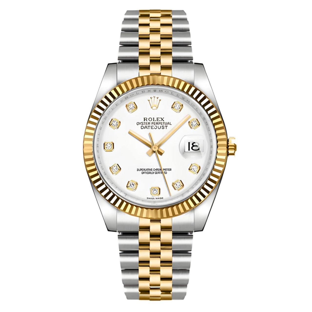 ساعت مچی عقربه‌ای مردانه  مدل دیت جاست نگینی ساده کد 026_sd