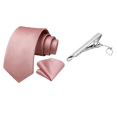 ست کراوات و دستمال جیب و گیره کراوات مردانه مدل TVF کد 34