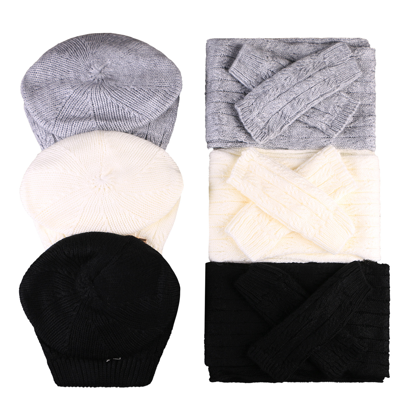 ست کلاه و شال گردن و دستکش بافتنی سام مدل 402