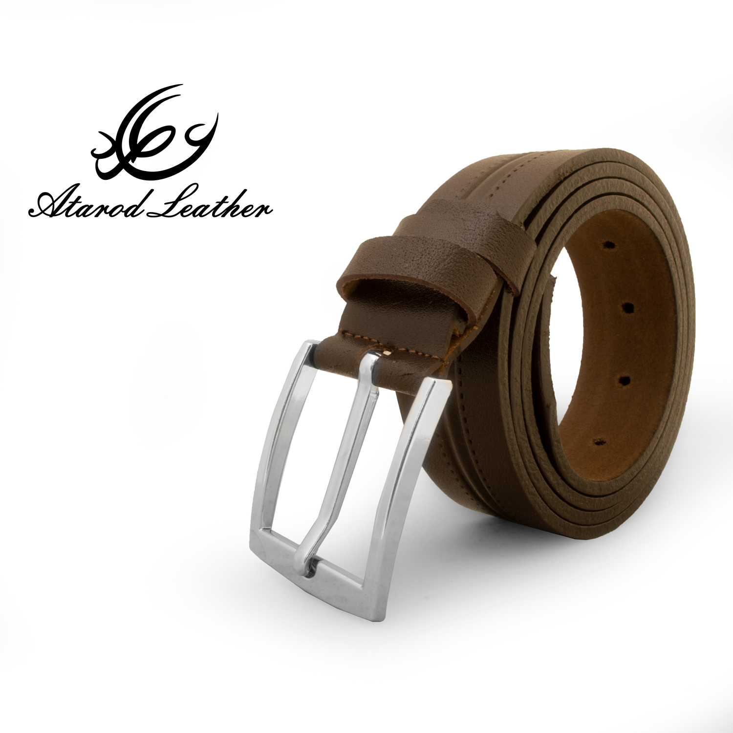 کمربند مردانه چرم عطارد مدل چرم طبیعی گاومیش کد B59