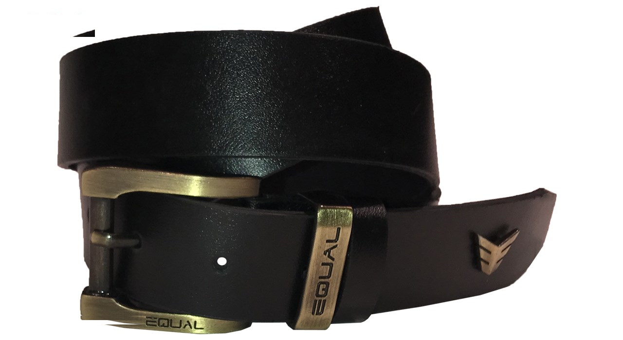 کمربند مردانه چرم طرح Equal Lb1 Black