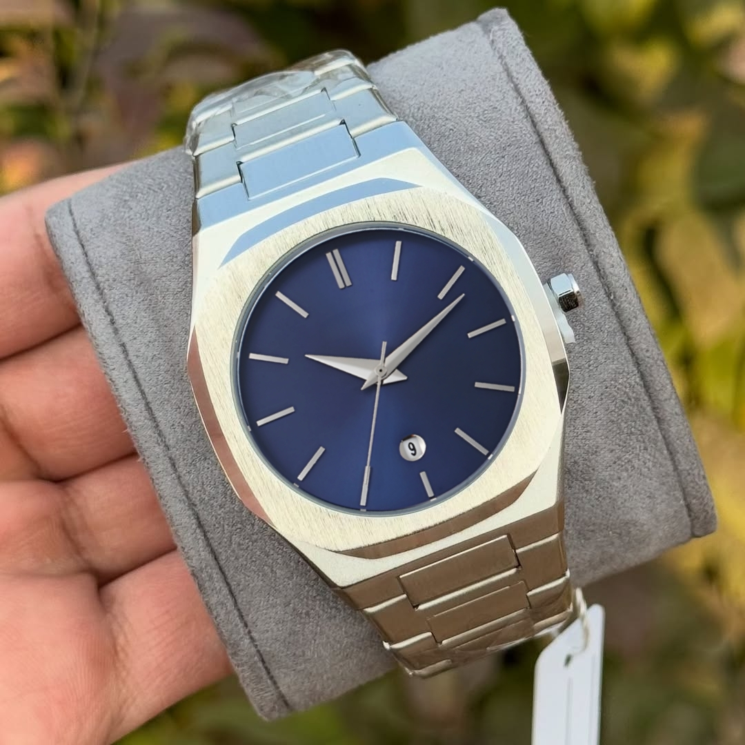 ساعت مچی عقربهای کوارتز مردانه مدل کلاسیک لوکس دیت جاست بند استیل قفل مخفی کد 3