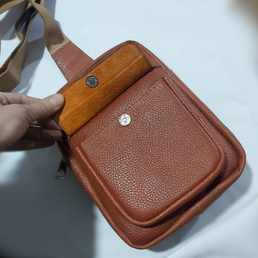 کیف کراس بادی مدل وی-107 چرم طبیعی فلوتر