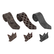 ست کراوات و دستمال جیب مردانه مدل نیوفشن کد 114 بسته 3 عددی