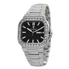 ساعت مچی عقربه‌ای کوارتز مردانه پوداگار مدل مربعی دور نگین کد 002