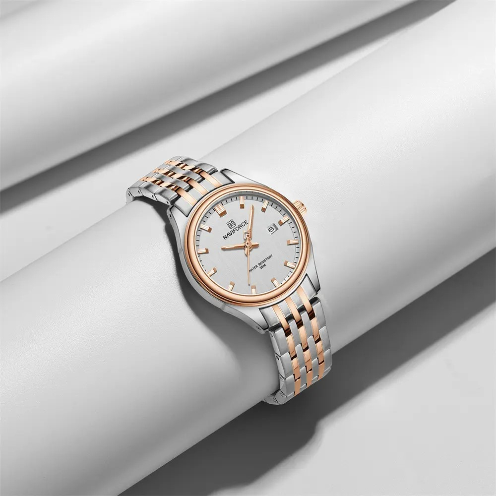 ست ساعت مچی عقربه ای زنانه و مردانه نیوی فورس مدل NF8039SRGW