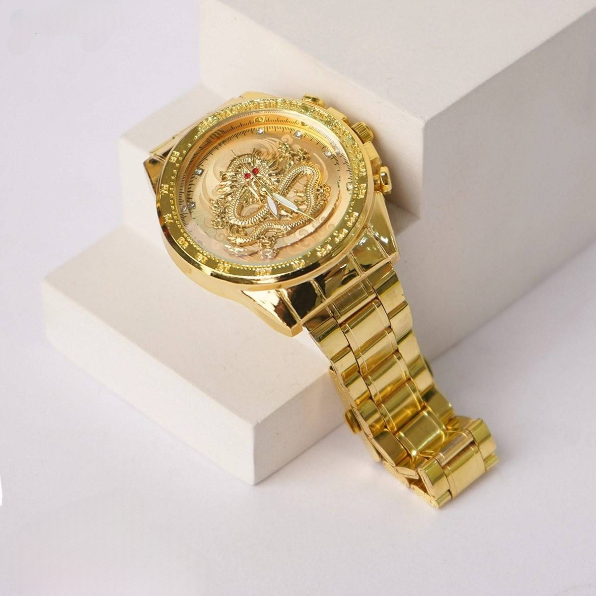 ساعت مچی عقربهای کوارتز مردانه مدل دراگون تک موتوره بند فلزی کد ۱.۱