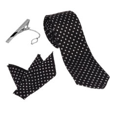 ست کراوات و دستمال جیب و گیره کراوات مردانه مدل NEW کد 4