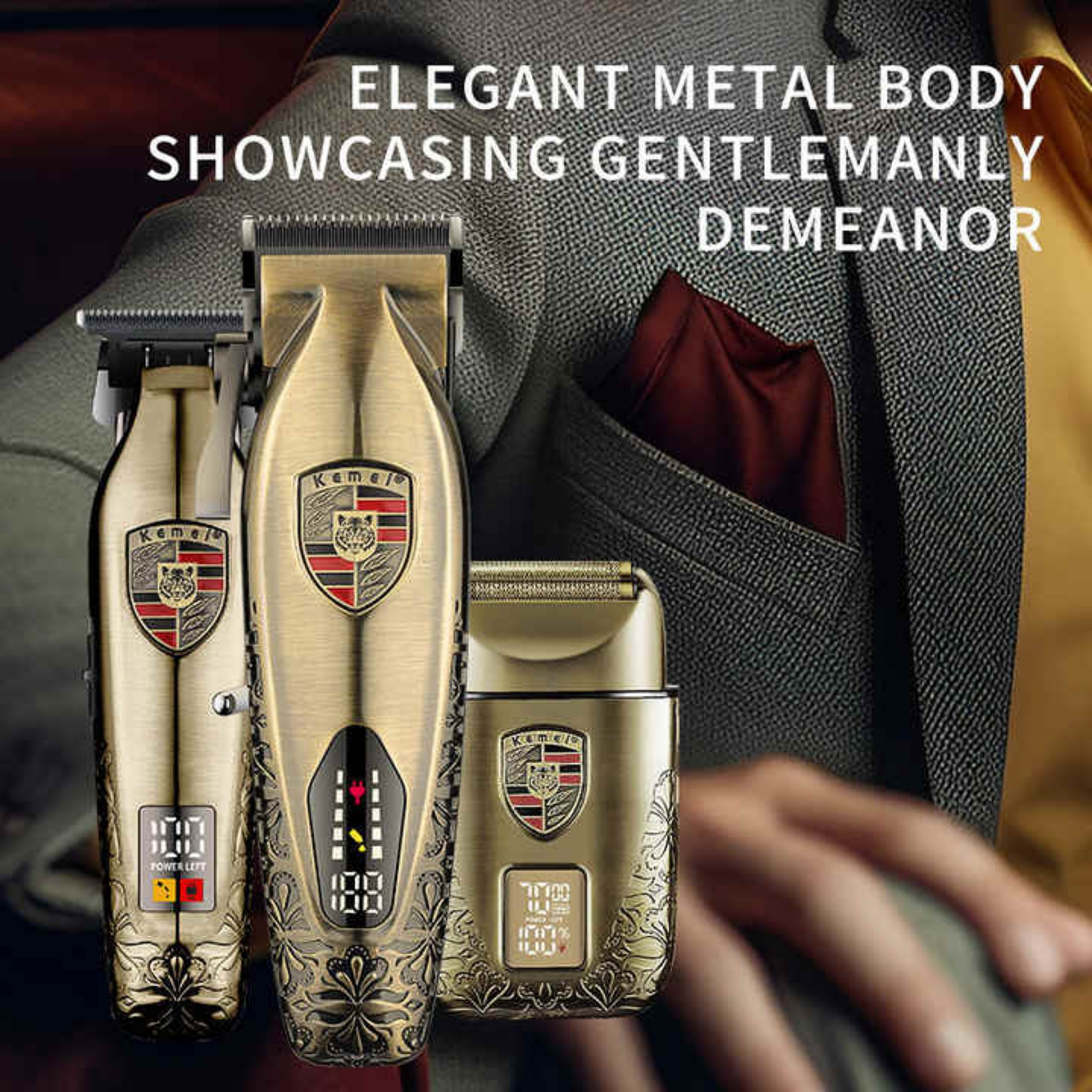 ماشین اصلاح موی سر و صورت کیمی مدل KM-2360 مجموعه 3 عددی