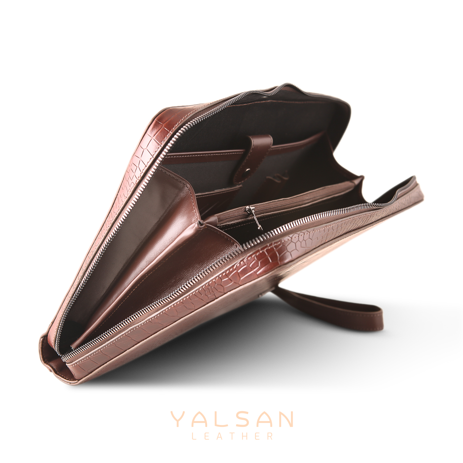 کیف اداری مردانه چرم یلسان مدل کلاور کد 113-PRM-03