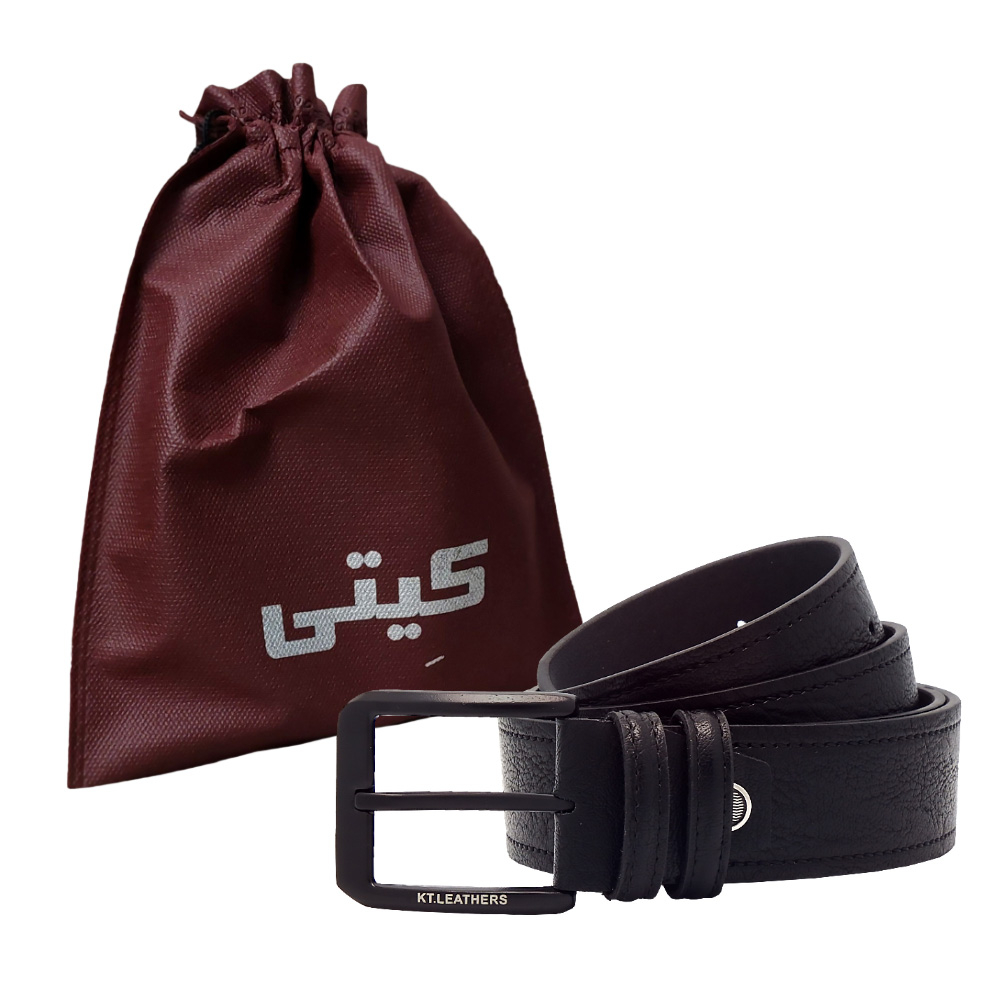 کمربند مردانه کیتی مدل چرم صنعتی قلابدار PRO206IN200
