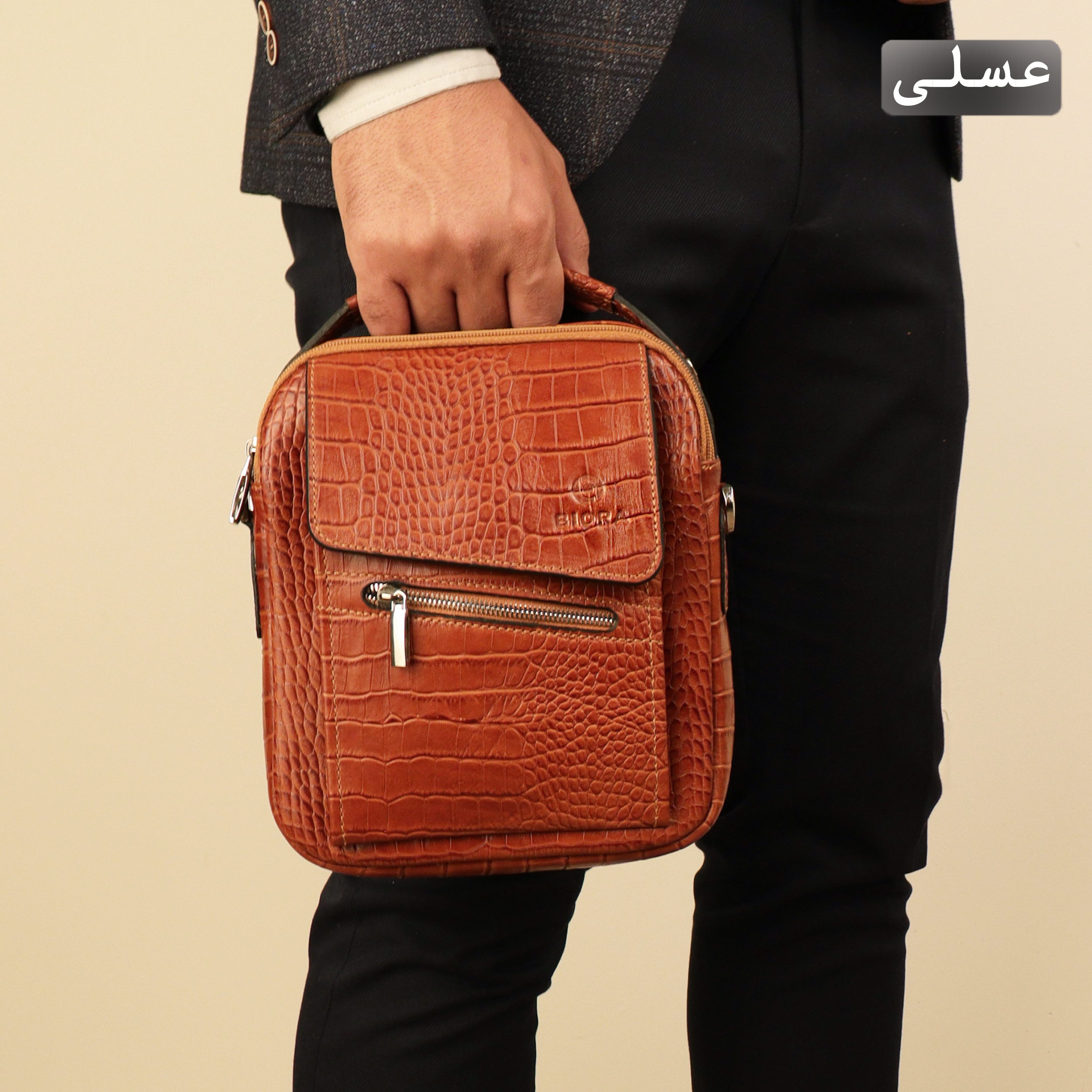 کیف رودوشی مردانه بیورا مدل زیپ کج dbb78