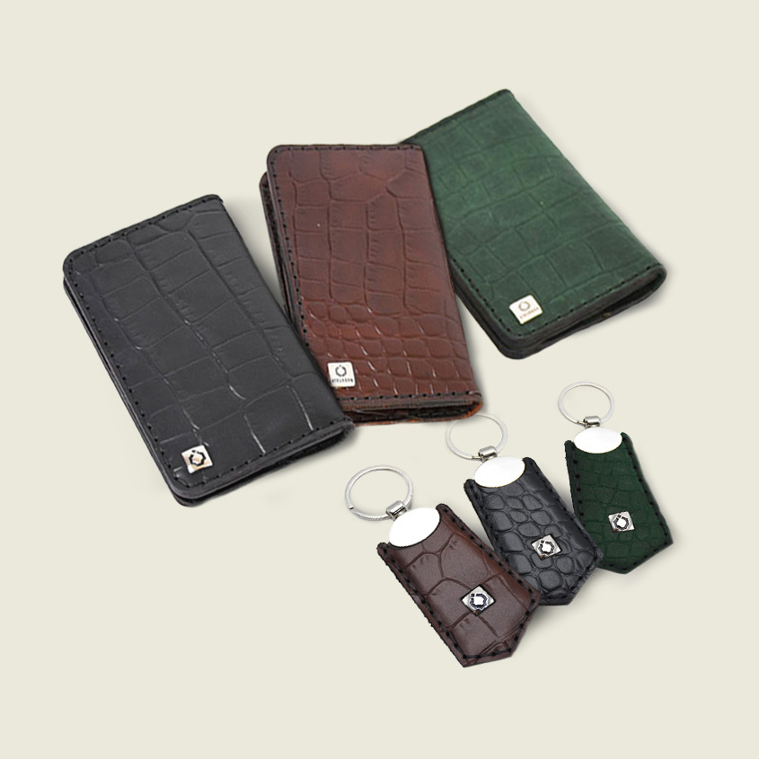 ست هدیه چرم نیاوران مدل دست دوز کد S141 طرح سنگی