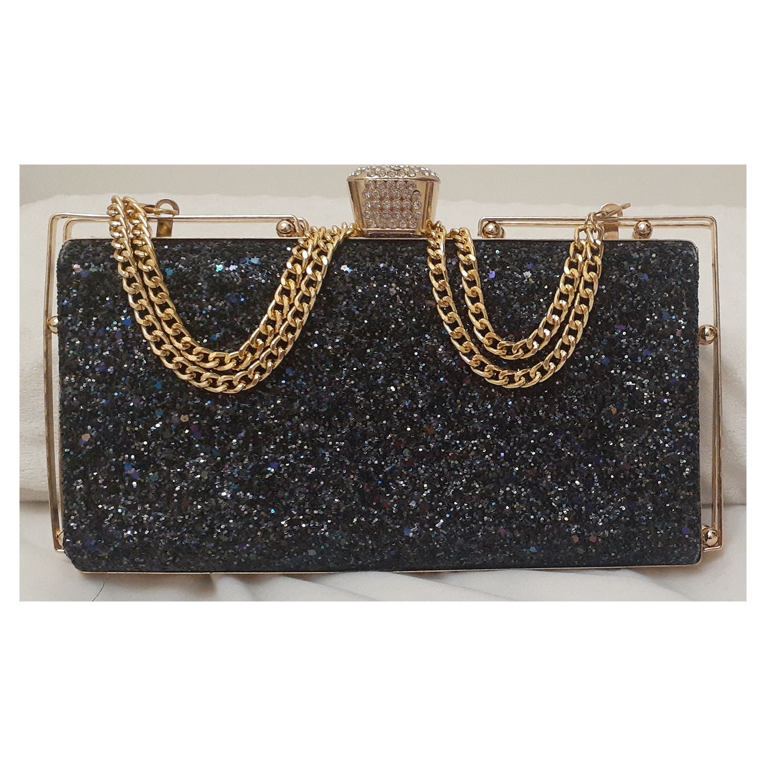 کیف مجلسی زنانه مدل قابدار سنگ پاش