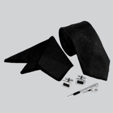 ست کراوات و دستمال جیب و دکمه سردست و گیره کراوات مردانه مدل 561