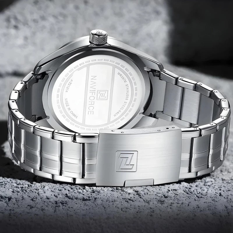 ساعت مچی عقربهای کوارتز مردانه نیوی فورس مدل تقویم دار تمام استیل کد WS-1