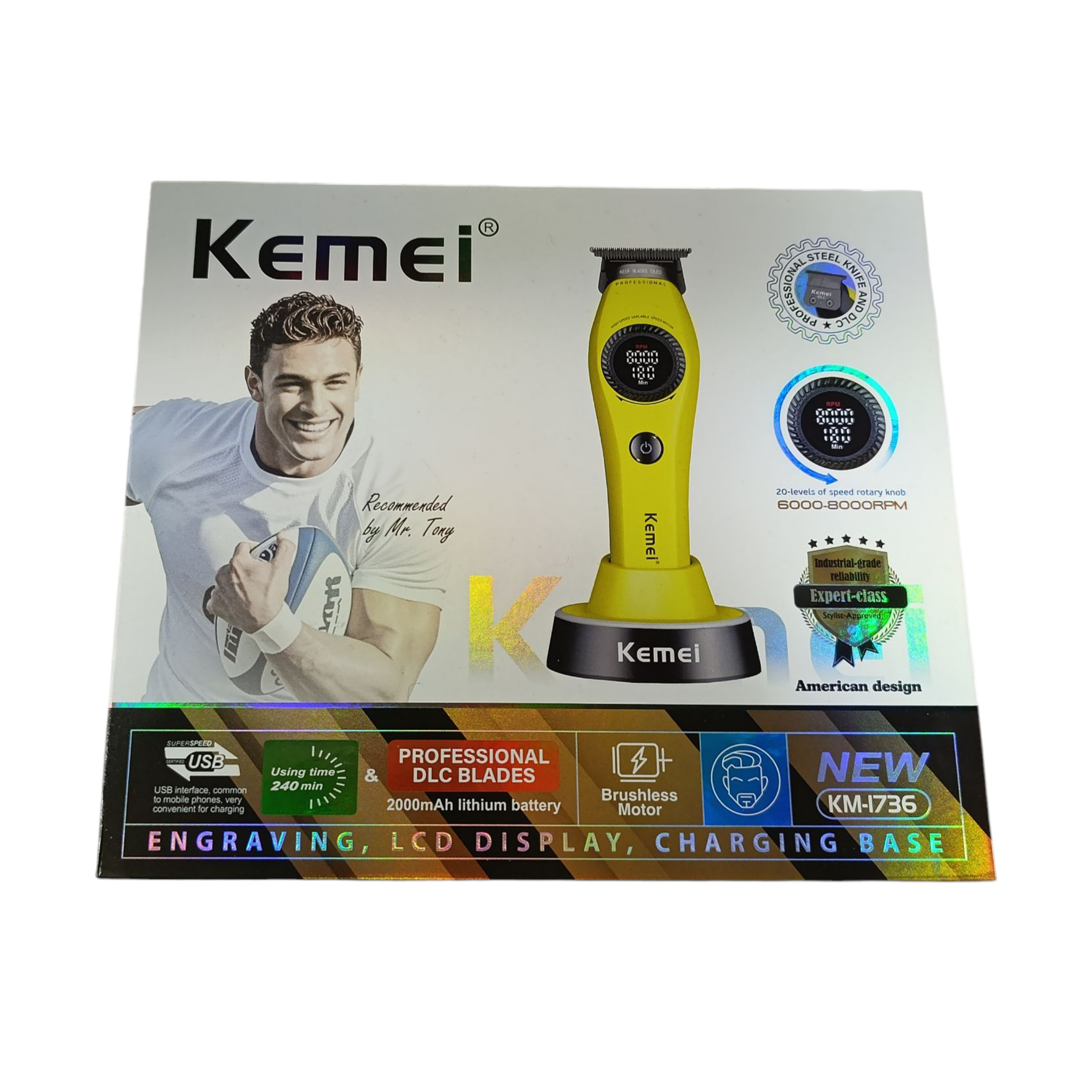 ماشین اصلاح موی سر و صورت شارژی کیمی مدل km-1736