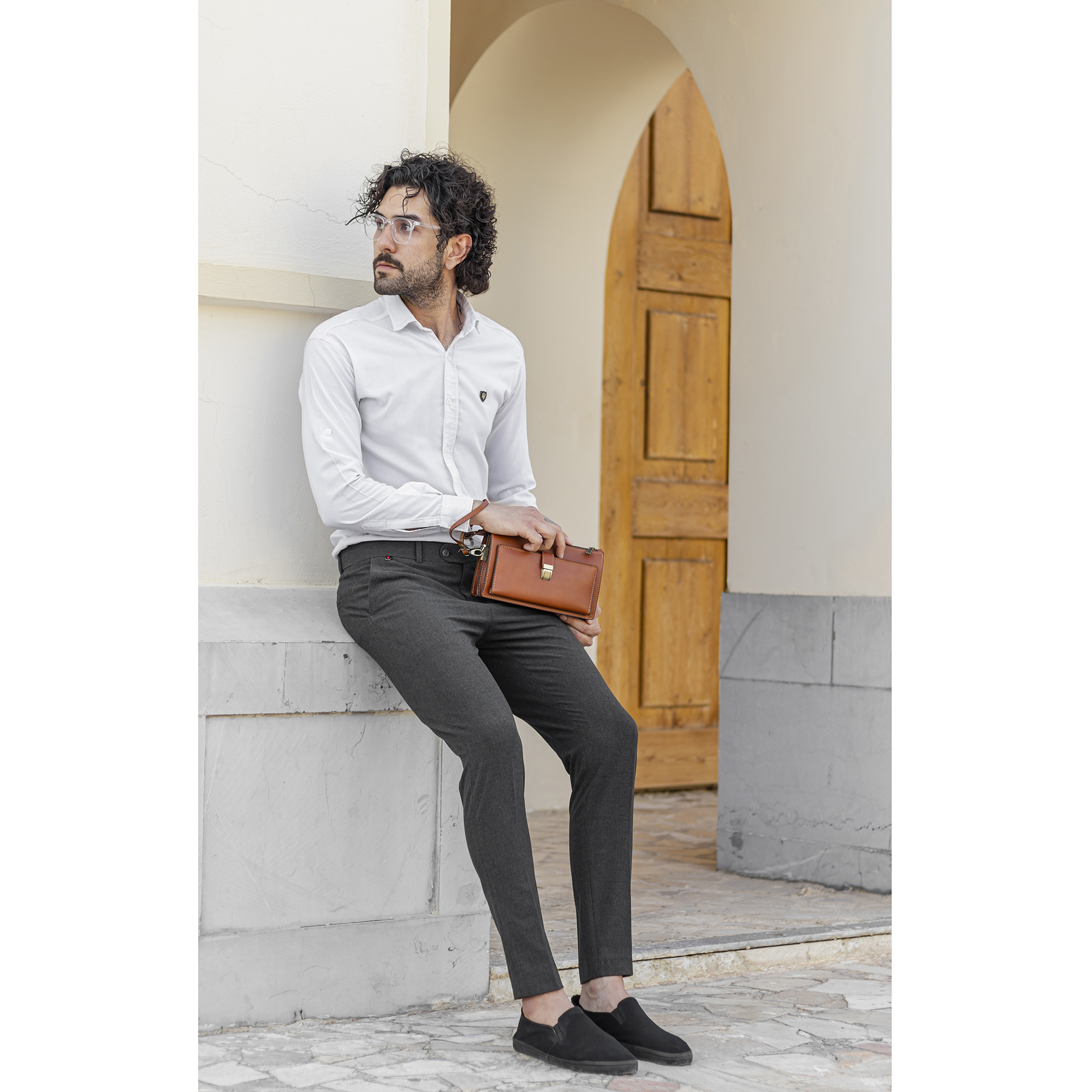 کیف دستی مردانه چرم بارثاوا کد 1304