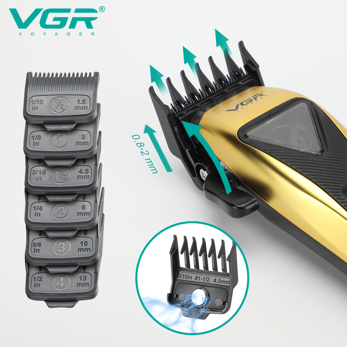 ماشین اصلاح موی سر و صورت وی جی ار مدل V-015