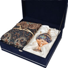 ست هدیه نگارستان نیلی مدل مس و ترمه کد gold24