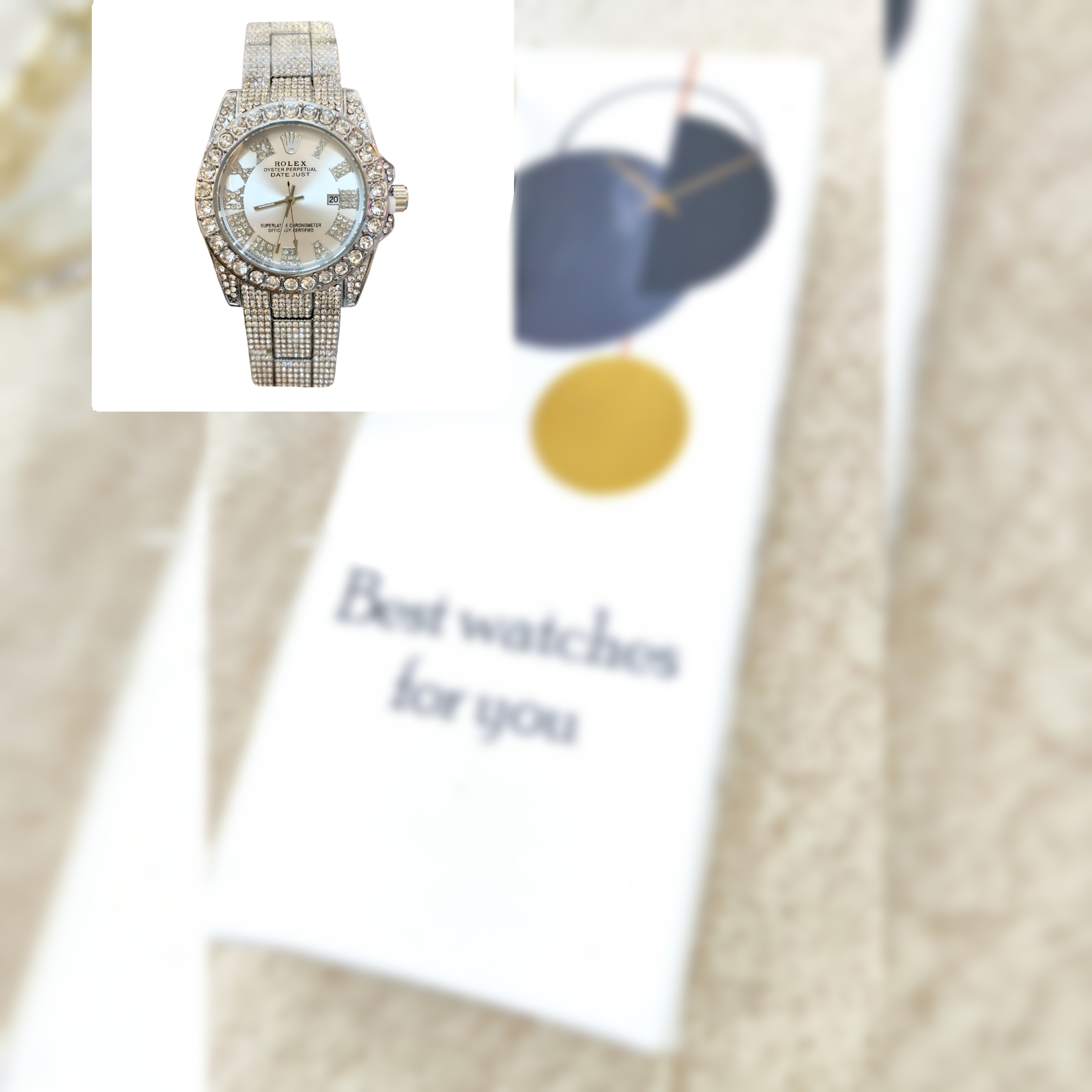 ساعت مچی عقربه ای مدل فول نگین استون کد Av-Ro-10