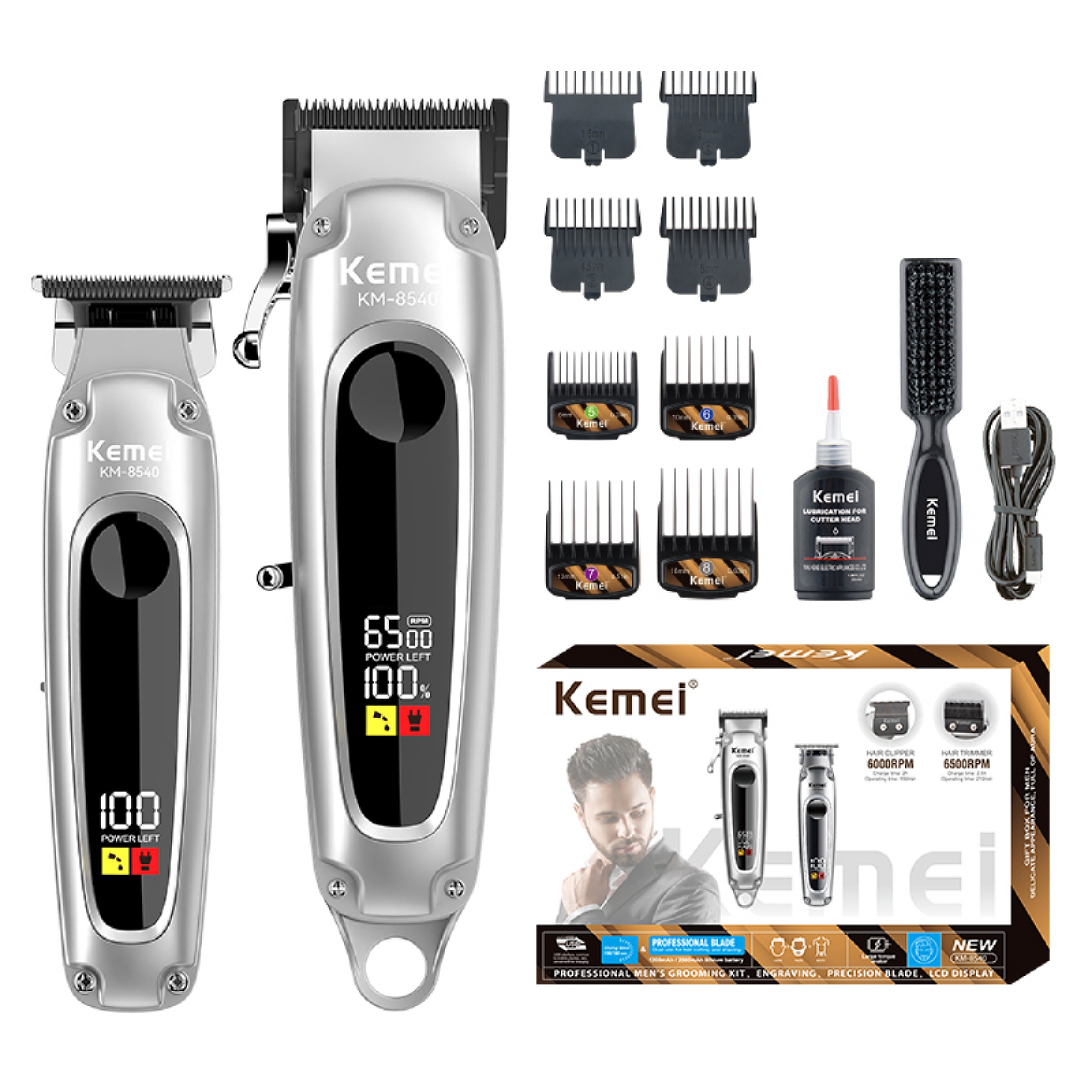 ماشین اصلاح موی سر و صورت کیمی مدل km-8540 مجموعه 2 عددی