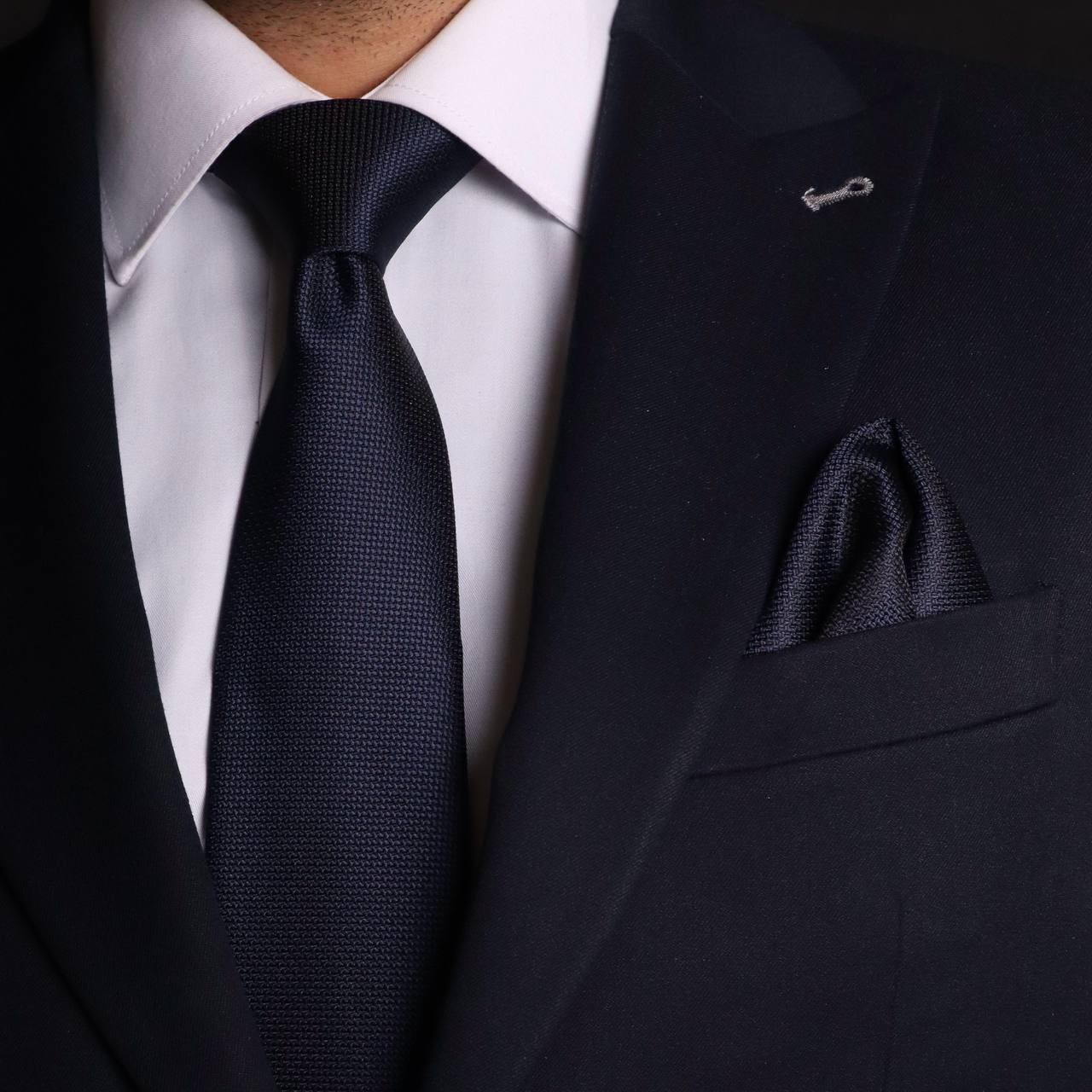 ست کراوات و دستمال جیب مردانه نسن طرح آکسفورد مدل SH9