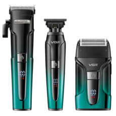ماشین اصلاح موی سر و صورت وی جی ار مدل v-694 مجموعه 3 عددی