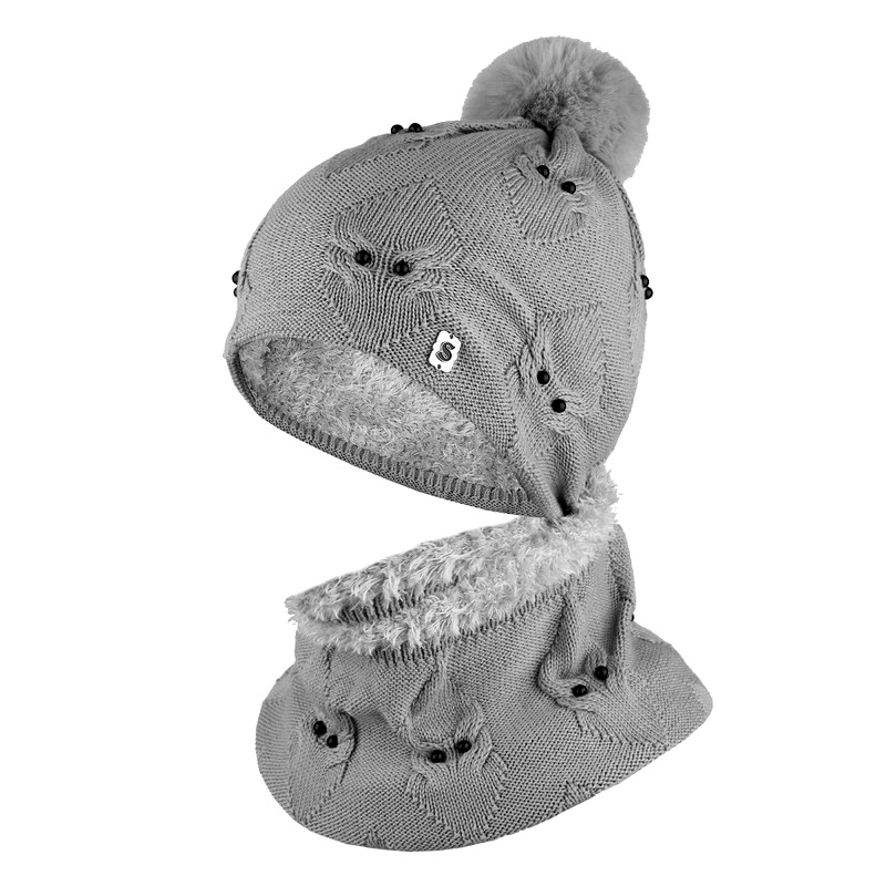 ست کلاه و شال گردن بافتنی مدل سام 536