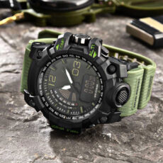 ساعت مچی عقربه‌ای مردانه مدل دو زمانه خلبانی کد SM