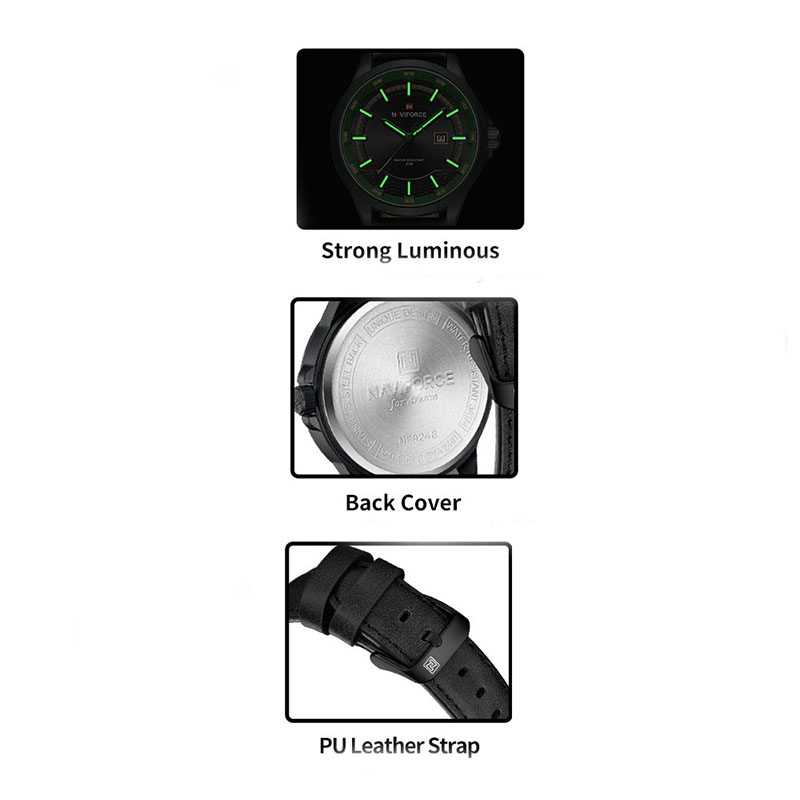 ساعت مچی عقربه‌ای کوارتز مردانه نیوی فورس مدل NF9248-B.BE.B